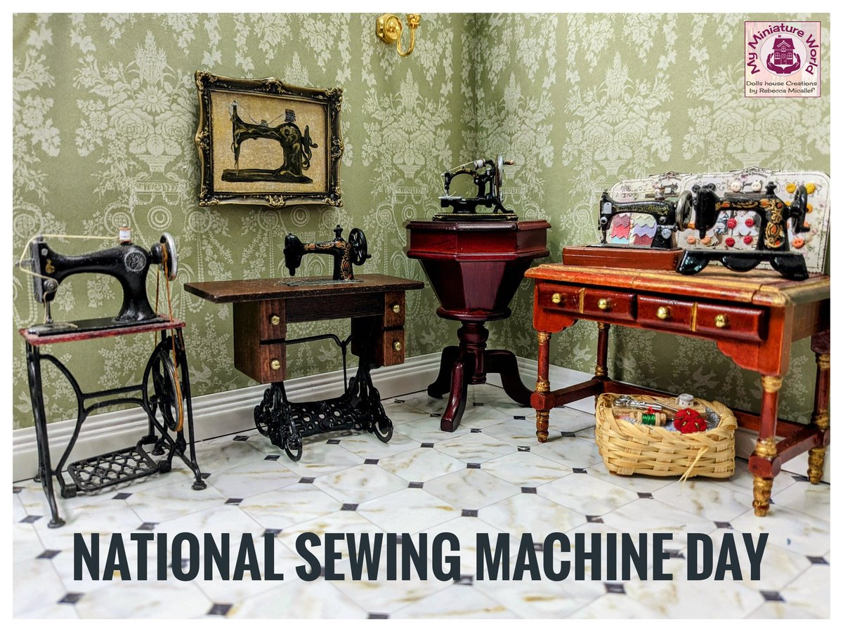 Today we are celebrating National Sewing Machine Day.  The sewing machine is somewhat of an unsung hero.

#dollshouses #miniatures #miniaturist #sewingmachine #sewing #celebration #nationalsewingmachineday #nationalday #picoftheday #photooftheday #pictureoftheday