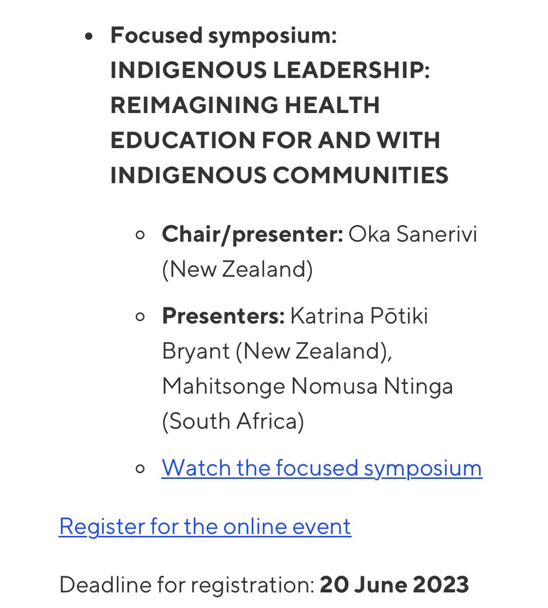 Unable to attend #WorldPhysio2023 - Join the online event. Access recordings & chat with speakers

3 sessions are open access as a teaser (follow the 🔗) 

The indigenous leadership FS is the most impactful conference session I have ever attended - anywhere. It is a must see