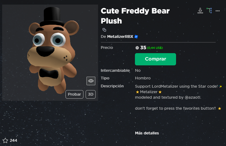 EC_RBX_NDR's tweet photo. Freddy

Link:
https://t.co/NCmeNoYVDj

#Roblox #RobloxUGC #UGC #FNAF https://t.co/CsnjpM3W1a