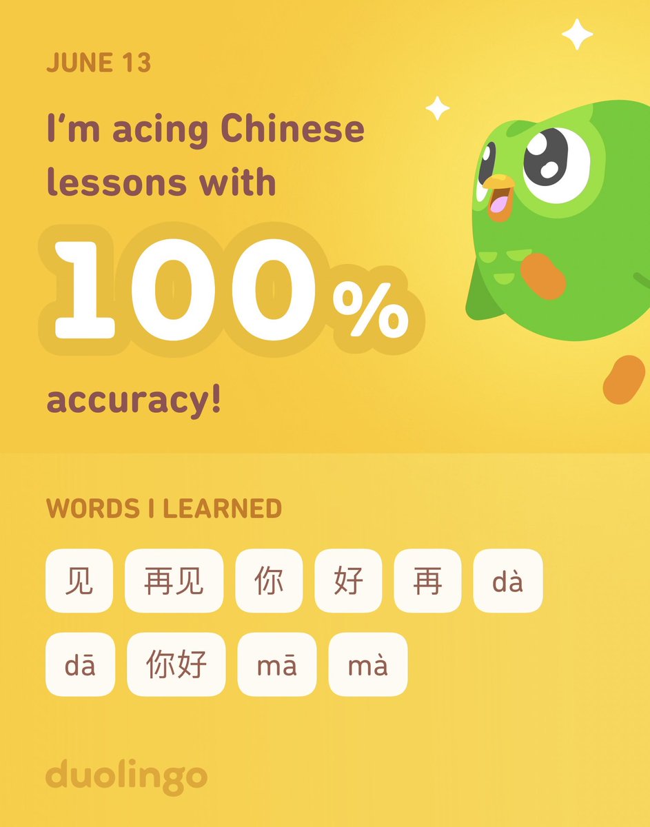 JumpDaBawz's tweet photo. I’m learning Chinese on Duolingo! It’s free, fun, and effective. https://t.co/36ZoQVVGWA