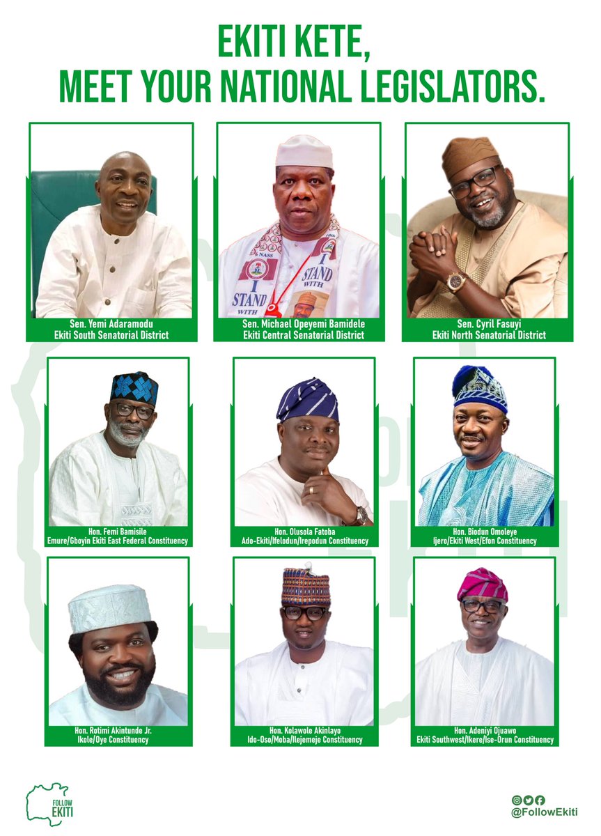 We want to congratulate the newly inaugurated National Assembly members from Ekiti State on their remarkable achievement and the trust bestowed upon them by the people of Ekiti State.