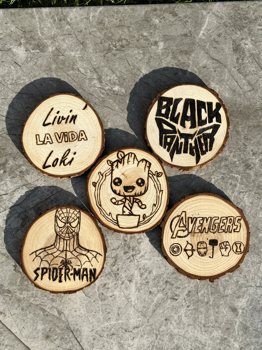 Marvel Wood Log Slices

I loved creating these Individual designs, something I’ve never done before! 

#HandmadeHour #MHHSBD #Marvel #CraftBizParty #woodart