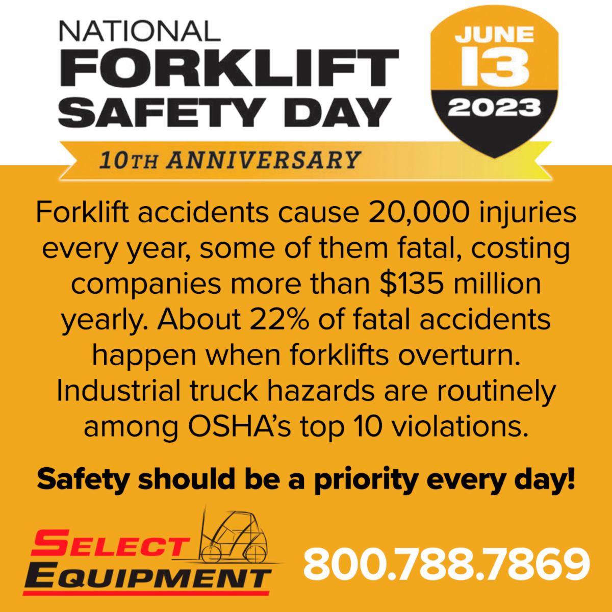 SelectEquip's tweet image. Today is National Forklift Safety Day

We offer TOP-NOTCH #Forklift #Training.
Our class is both affordable and informative and will be the best thing you&apos;ve ever done for the safety of your employees.

Register here:
selectequipment.com/forklift-train…

#California