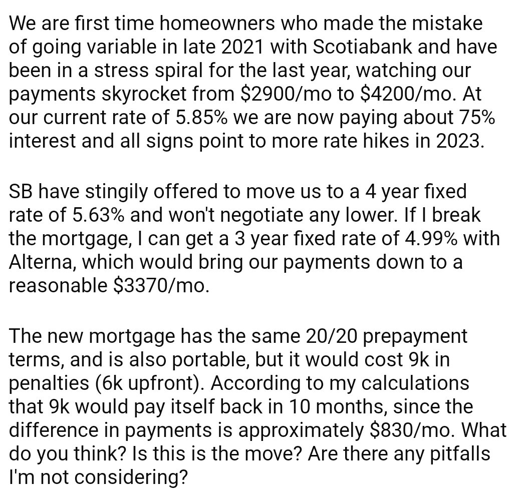 '😱😭 First-time homeowners trapped in a mortgage nightmare as interest rates soar, facing hefty penalties to escape suffocating payments.💔💸'
#ToRE #VanRE 👇🏽
