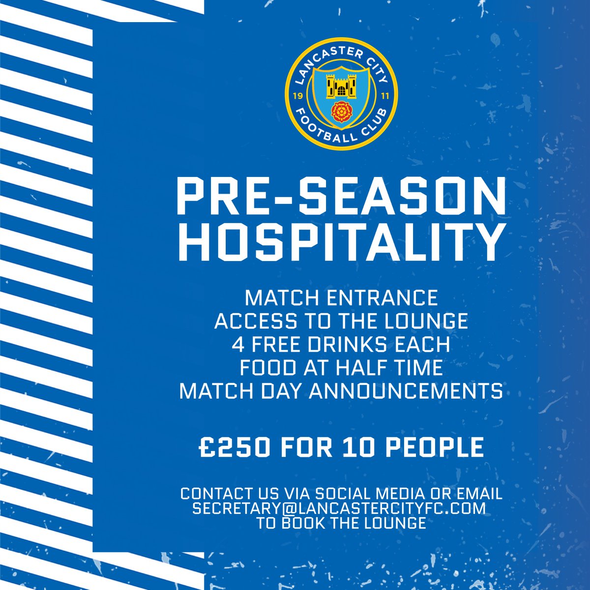 🔵⚪️𝗣𝗿𝗲-𝘀𝗲𝗮𝘀𝗼𝗻 𝗵𝗼𝘀𝗽𝗶𝘁𝗮𝗹𝗶𝘁𝘆⚪️🔵

Our newly-refurbished hospitality lounge is now available to book for our pre-season friendlies

8th July 3pm <a href="/altrinchamfc/">Altrincham FC</a>
12th July 7pm <a href="/BWFCBandAcademy/">Bolton Wanderers B Team and Academy</a>
15th July 3pm TBC
1st August 7pm <a href="/academyftfc/">Fleetwood Town Academy</a>

Details below!

#OurCity