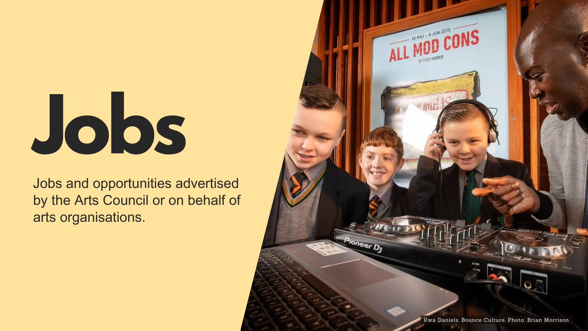 ArtsCouncilNI's tweet photo. Check out the latest #JobOpportunities listed on the Arts Council website👇
https://t.co/Xdm3vKKkyc

Positions with @ArtsCouncilNI, @BelfastFestival, @Young_at_Art, @gohbelfast &amp; @ArtsCareNI.

#JobFairyNI #NIJobs https://t.co/GjjRUmZRu7