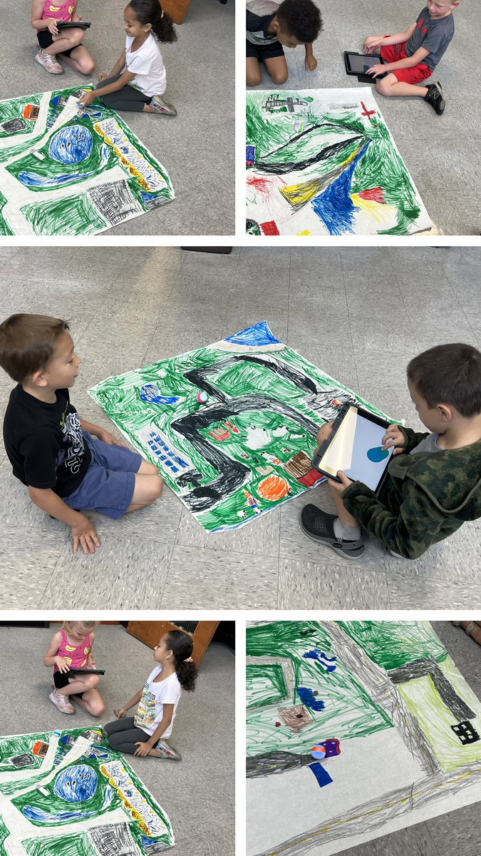 1st grade summer scholars <a href="/school_howard/">Howard Elementary School</a> read The Relatives Came and drew maps. We drove “cars” (mini <a href="/SpheroEdu/">Sphero Education</a>) to visit. #sumnerachieves @SumnerSTEAM <a href="/theTSIN/">Tennessee STEM Innovation Network</a>