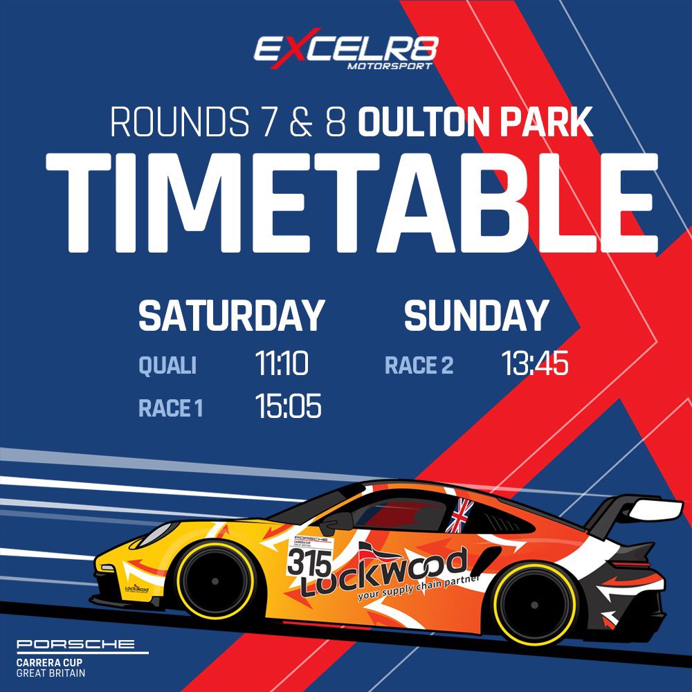 Timetable Check ✅ Here are your all-important times for the @VertuMotors @MINIChallengeUK JCW and Porsche Carrera Cup Great Britain at Oulton Park 🌳 #VertuMotors #MINIChallengeJCW #PorscheCarreraCupGB #OultonPark