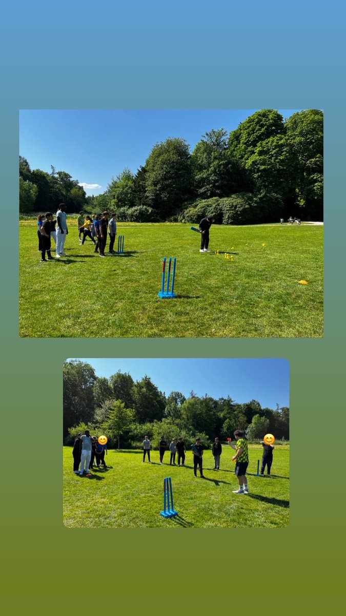 Cricket_Germany's tweet photo. Criiio Cricket Workshop run by @shachikaru today in Essen!
The Realschule am Schloss invited us to their project week „Britain in Essen“
#schoolcricket #criiio #grassroots https://t.co/x0cLG52kVD