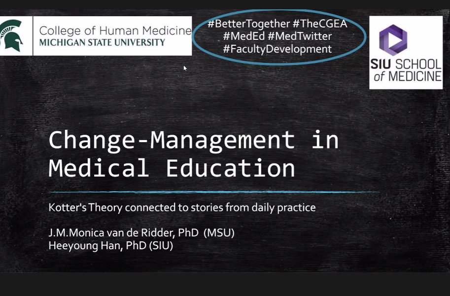 Great information on Change Management in Medical Education from @MvdRidder and @hyhan!