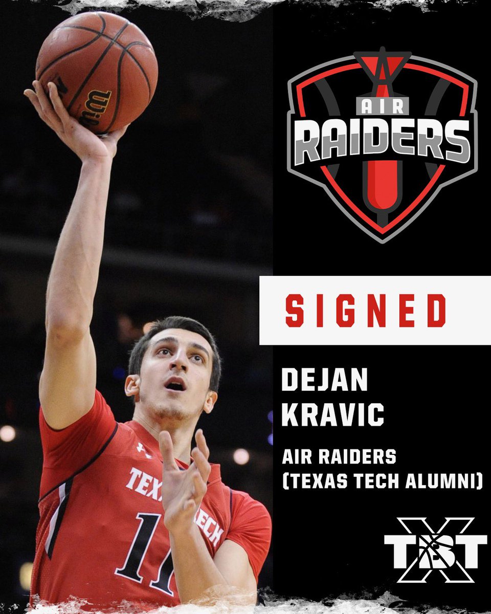 Wow, <a href="/AirRaidersTBT/">Air Raiders</a> got another one! 

Dejan Kravic, YOU are an Air Raider🚀

Dejan is a HUGE addition and their squad is looking real good as they get ready to play in front off all of the <a href="/TexasTechMBB/">Texas Tech Basketball</a> fans in Lubbock!

🎟️You don’t want to miss this: axs.com/search?q=TBT%22
