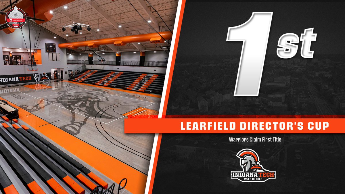 Indiana Tech has won the 2022-23 NAIA Learfield Director's Cup! The Warriors finished with 867.50 points, beating out second-placed Marian by 14 points. Indiana Tech becomes just the ninth institution to take home the cup! Congrats, Warriors! #WinIT #TechYeah