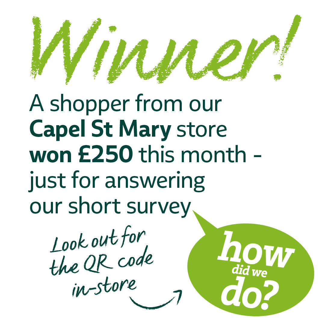 How did we do? Be sure to scan the QR code and complete our survey next time you shop with us.