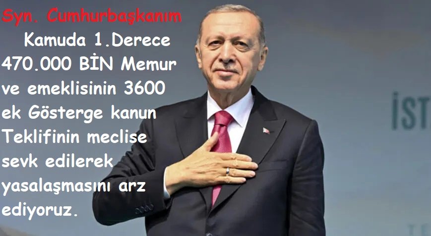Sòz verildi.1 Derece 3600'ü bekliyor.Atmak kolay sözü tutmak gerek 
#BirinciDereceye3600 <a href="/RTErdogan/">Recep Tayyip Erdoğan</a> <a href="/isikhanvedat/">Prof. Dr. Vedat Işıkhan</a> <a href="/csgbakanligi/">T.C. Çalışma ve Sosyal Güvenlik Bakanlığı</a> <a href="/erkanakcay45/">Erkan Akçay</a> <a href="/akbasogluemin/">Av. M.Emin AKBAŞOĞLU 🇹🇷</a> <a href="/_aliyalcin_/">Ali YALÇIN</a> <a href="/OnderKahveci/">Önder Kahveci</a> <a href="/TurkesGuney/">Türkeş Güney</a> <a href="/yusufyazgan37/">Yusuf YAZGAN</a> <a href="/Kamu_Sen/">Türkiye Kamu-Sen</a> <a href="/MemurSenKonf/">Memur-Sen</a>