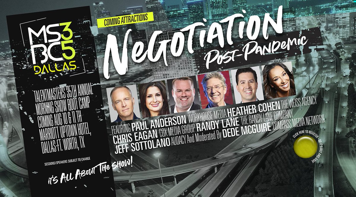 Negotiation Post Pandemic hosted by DeDe McGuire featuring Heather Cohen, Paul Anderson, Chris Eagan, Jeff Sottolano, Thea Mitchem & Randy Lane https://t.co/Sah0r4AF8s
