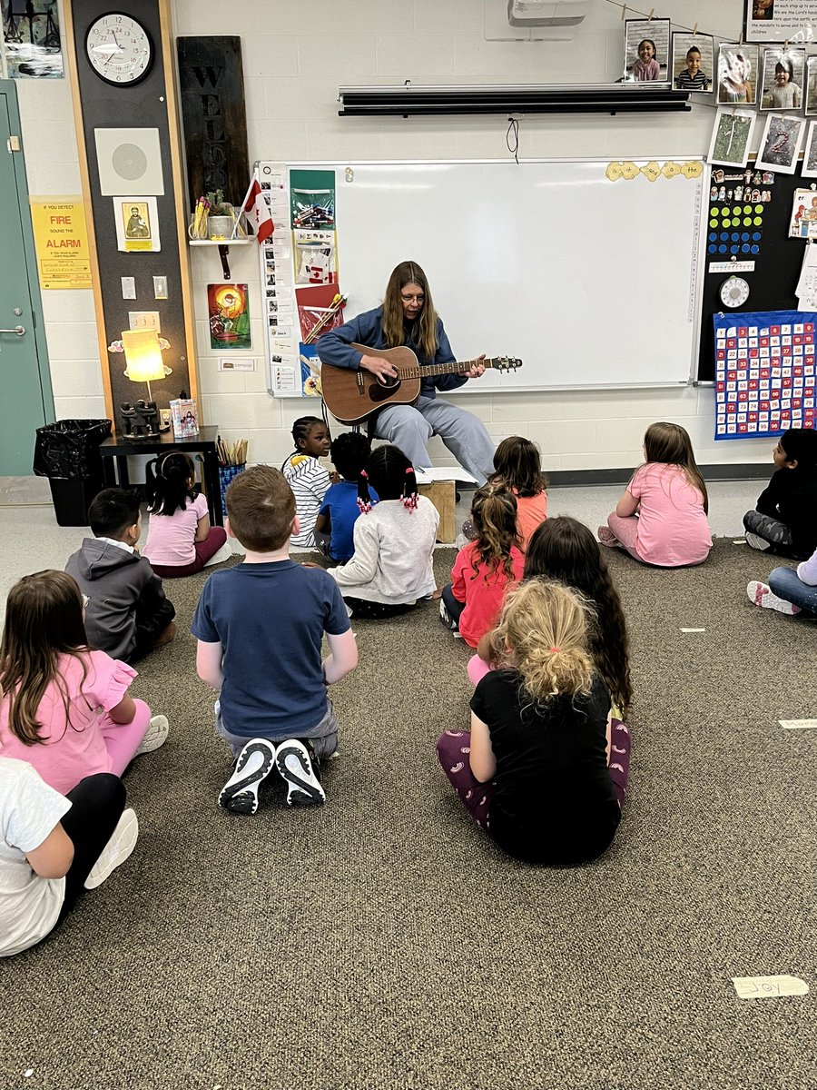 Practicing mass songs with Ms. Devine! 🎶 @StFrancisLondon @caroldevine9 @LDCSB #mass #kindergarten #practice #music