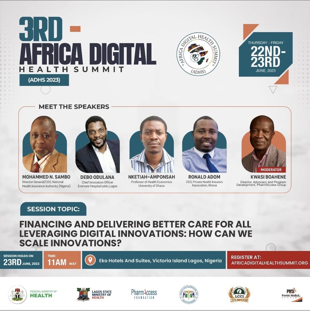Join us at the #ADHS2023 session on “Financing and Delivering Better Care for all Leveraging Digital Innovation: How can we Scale Innovation?” Explore strategies to scale #healthcare innovation in Africa, drive accessibility, and ensure better care for all.
