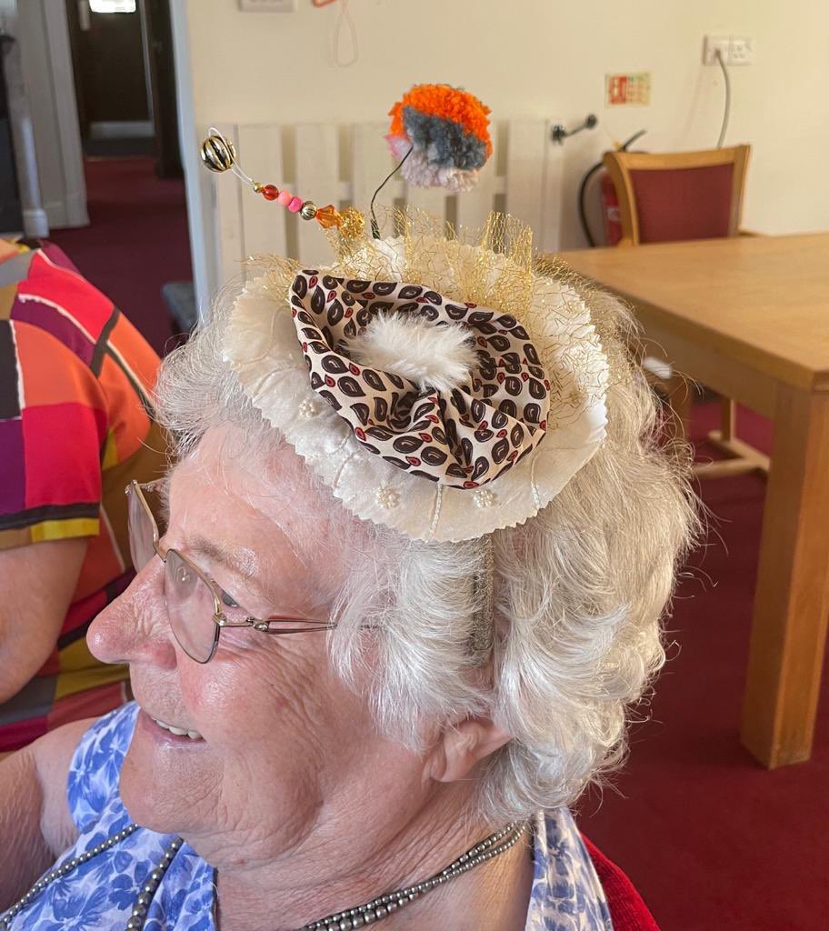 Learning4thAge's tweet photo. All ready for Ascot! Fun fascinators designed &amp; handmade by residents in Brook House Care Home this week. https://t.co/1kMFyYlfhd