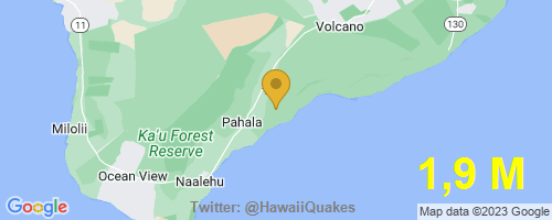 HawaiiQuakes's tweet photo. USGS reports: M1,9 Earthquake 9 km ENE of Pāhala, Hawaii,
Depth 33,3 Km @ 2023-06-13 01:40:56 HST.
More info: https://t.co/2Lg99wTWeT 
#EarthQuake #Hawaii #Quake https://t.co/UUYYBzmNdZ