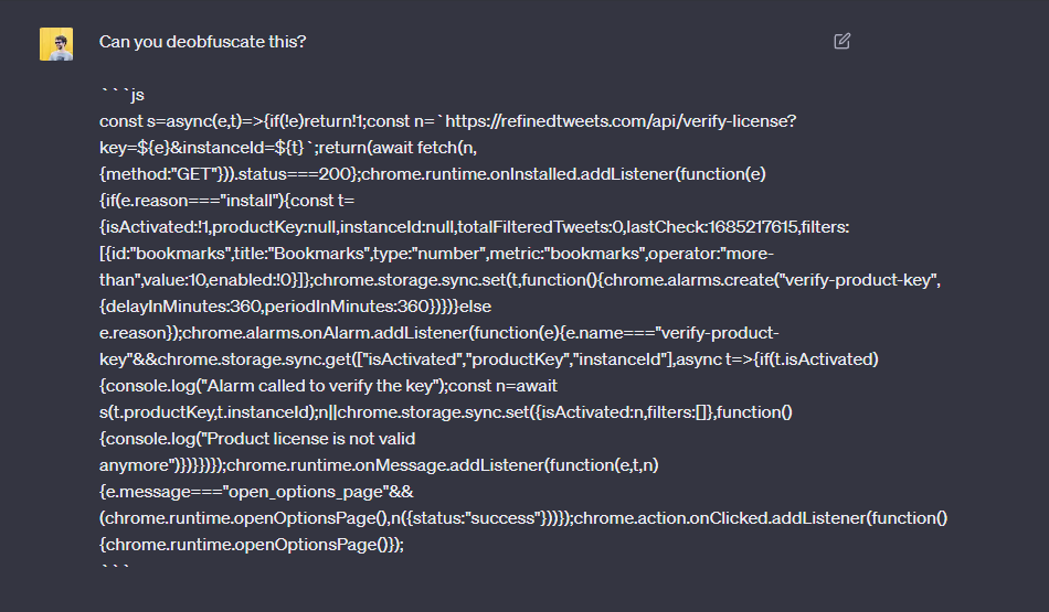 Tyrrrz's tweet photo. Frankly, if you are still relying on obfuscation for security for whatever reason, I have bad news for you 😅 https://t.co/6VhPxPTduP
