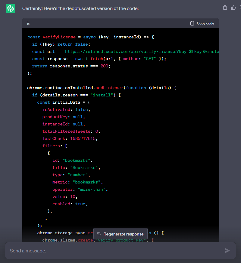 Tyrrrz's tweet photo. Frankly, if you are still relying on obfuscation for security for whatever reason, I have bad news for you 😅 https://t.co/6VhPxPTduP
