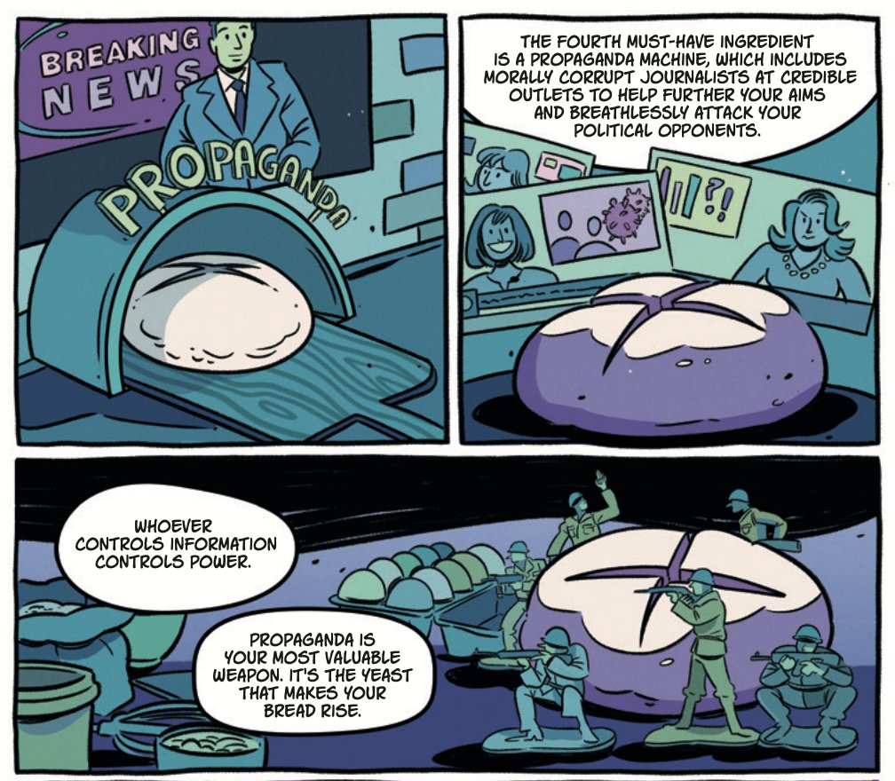 It's our graphic novel release day! In this journey from riches to even more riches you'll learn to consolidate your authority, silence your critics, weaponize your citizens, and prolong your inevitable downfall!
Dictatorship! It’s easier than you think: us.macmillan.com/books/97812507…