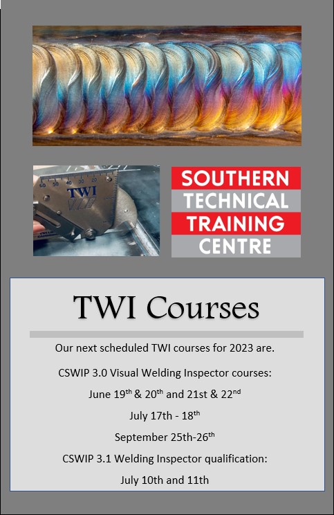 Our next CSWIP 3.0 Visual Welding Inspector courses and CSWIP 3.1 Welding Inspector qualification courses
#training #twitraining #southerntech #Southampton  #learing #development #traininganddevelopment #trainingcourse