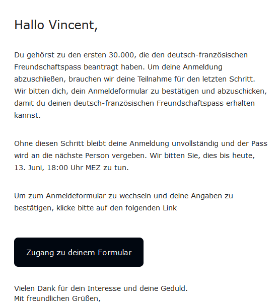 vin2ent001's tweet photo. An alle die erst heute die bestätigung bekommen haben in Form von der Mail. Bekommt ihr auch den Error Creating User wenn ihr euer Passwort festlegen wollt?
und wenn ja was habt ihr gemacht um ihn dann zu erhalten?  #Freundschaftspass @bmdv https://t.co/SynXjnxJNG