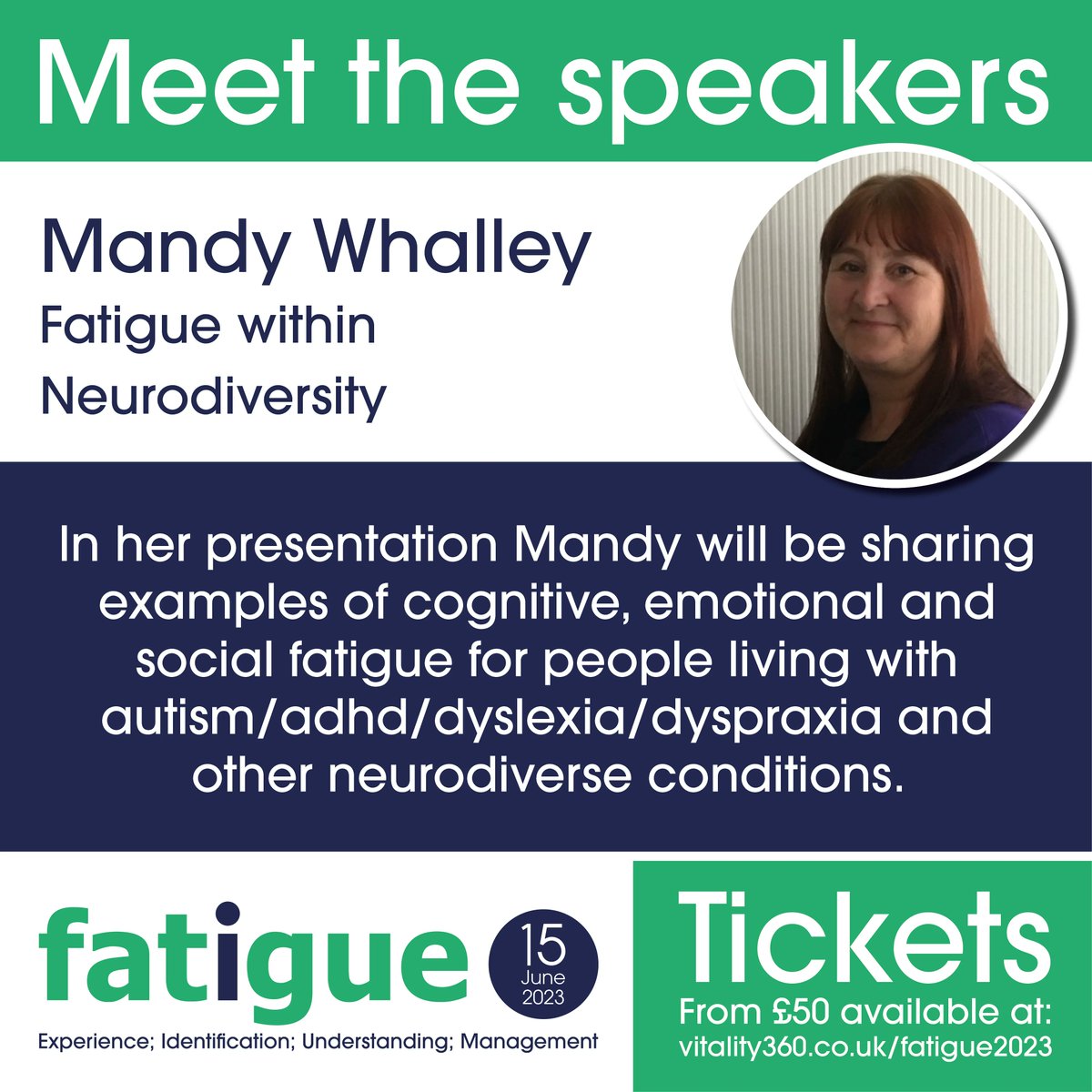 Looking forward to hearing more about the impact of fatigue with neurodiversity at our on line conference #fatigueconferencev360 #fatigue #incomeprotection #mecfs #fibromyalgia #longcoivd #rehabilitation #returntowork #insurance #postviralfatigue #brainfog #cancer #nuerodiveristy