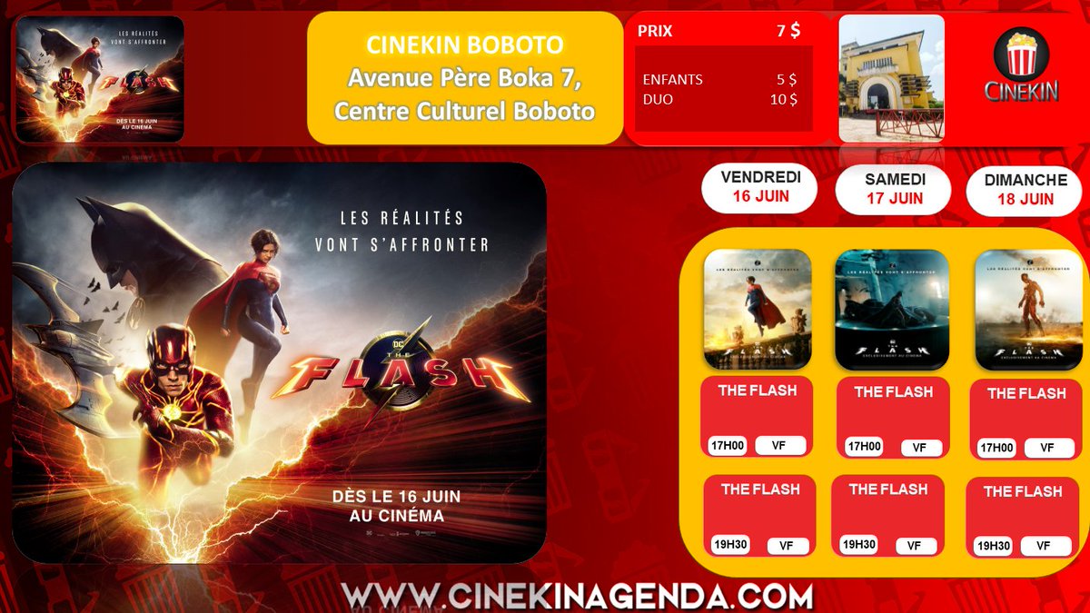 Programme de cinekin boboto pour la sortie de Flash #TheFlashMovie