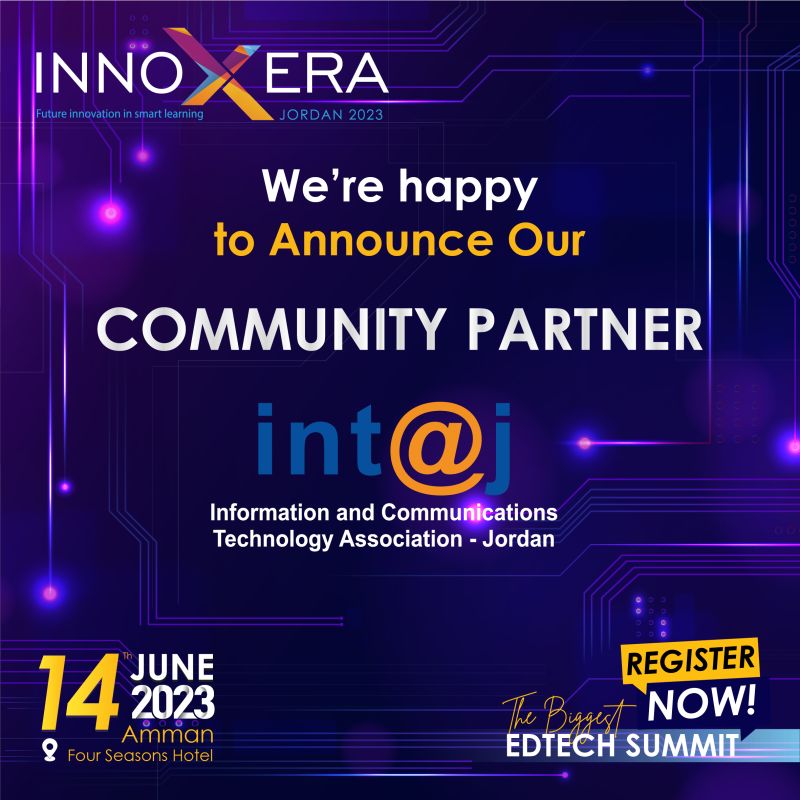 intajICTJO's tweet image. We are excited to announce being a #Community_Partner for the prestigious #Innoxera Global 2023 event in #Jordan 

Stay tuned for the extraordinary fusion of #education and #technology🗓️tomorrow June 14th 

@InnoXeraSummit @Classera
#Innoxera #Learning_in_AI_Era