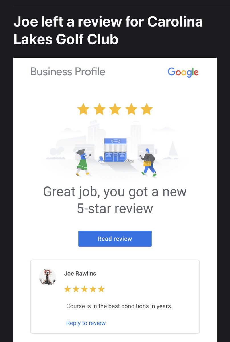 taburrell's tweet image. If you haven’t been out to see us lately, it’s time. Course improvements to the greens, bunkers, rough and tree lines that began last fall have really started to take shape! We hope to see you soon! It’s been nice to see reviews like this start to roll in again! Thank you, Joe!