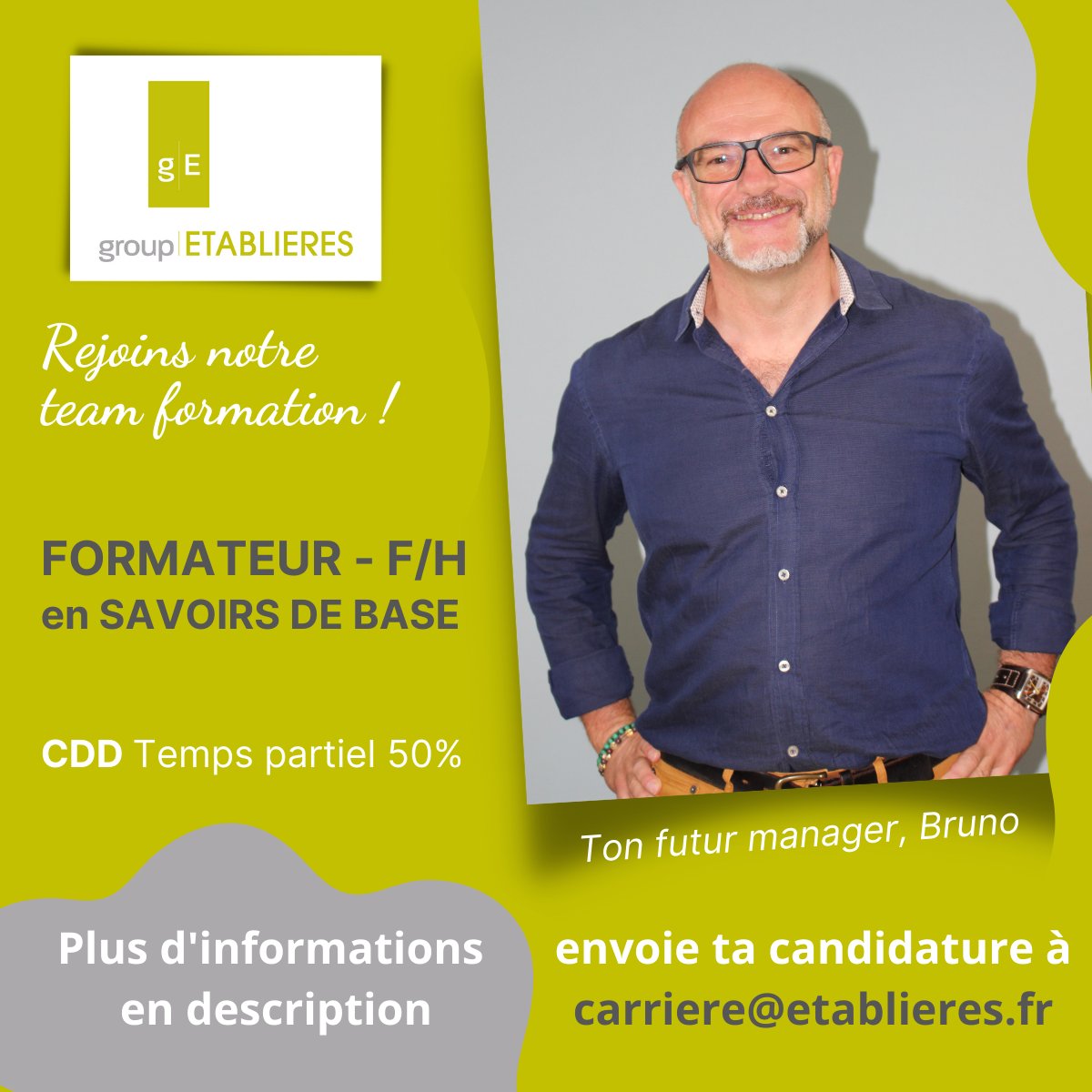 [OFFRE D'EMPLOI] 🧑‍🏫 Formateur en Savoirs de base (F-H) en CDD
👉 Le groupe Établières recherche un #formateur en #savoirs  de base (F-H) en CDD aux #herbiers   .
👉 Lien pour l'annonce : etablieres.fr/le-groupe/trav…
✒️ Devenez Établiens 😀