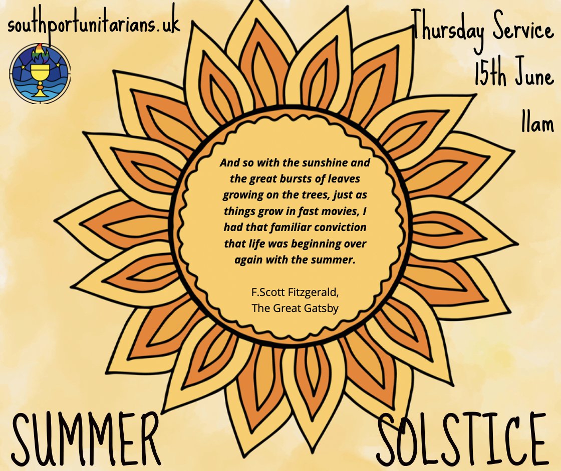TheUnitariansMD's tweet image. 🌞This Thursday, with @SPortUnitarians🌞 

All are welcome to join.

#whatsonsouthport #southportunitarians #ThursdayService #congregation #community #Summersolstice2023🌞