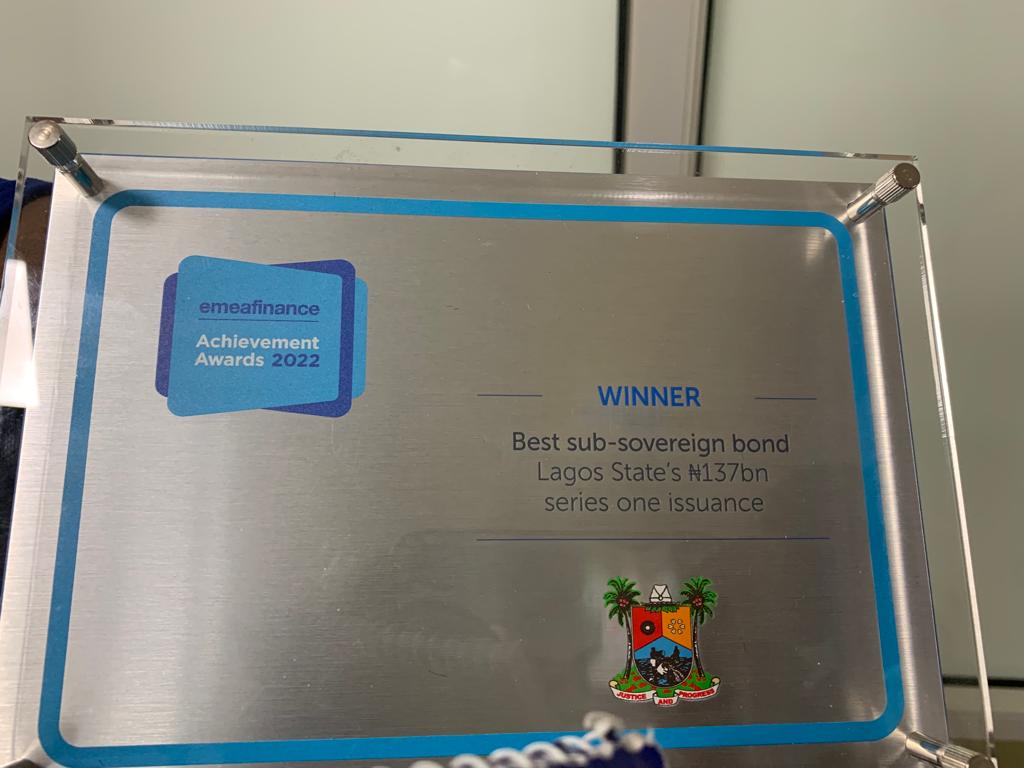 LagosDMO's tweet photo. Lagos State Government has once again been recognized  by EMEA finance where  LASG-N137.328bn bond emerged as the Best Sub-sovereign bond in Sub- sahara Africa https://t.co/gcBNyZmBNv