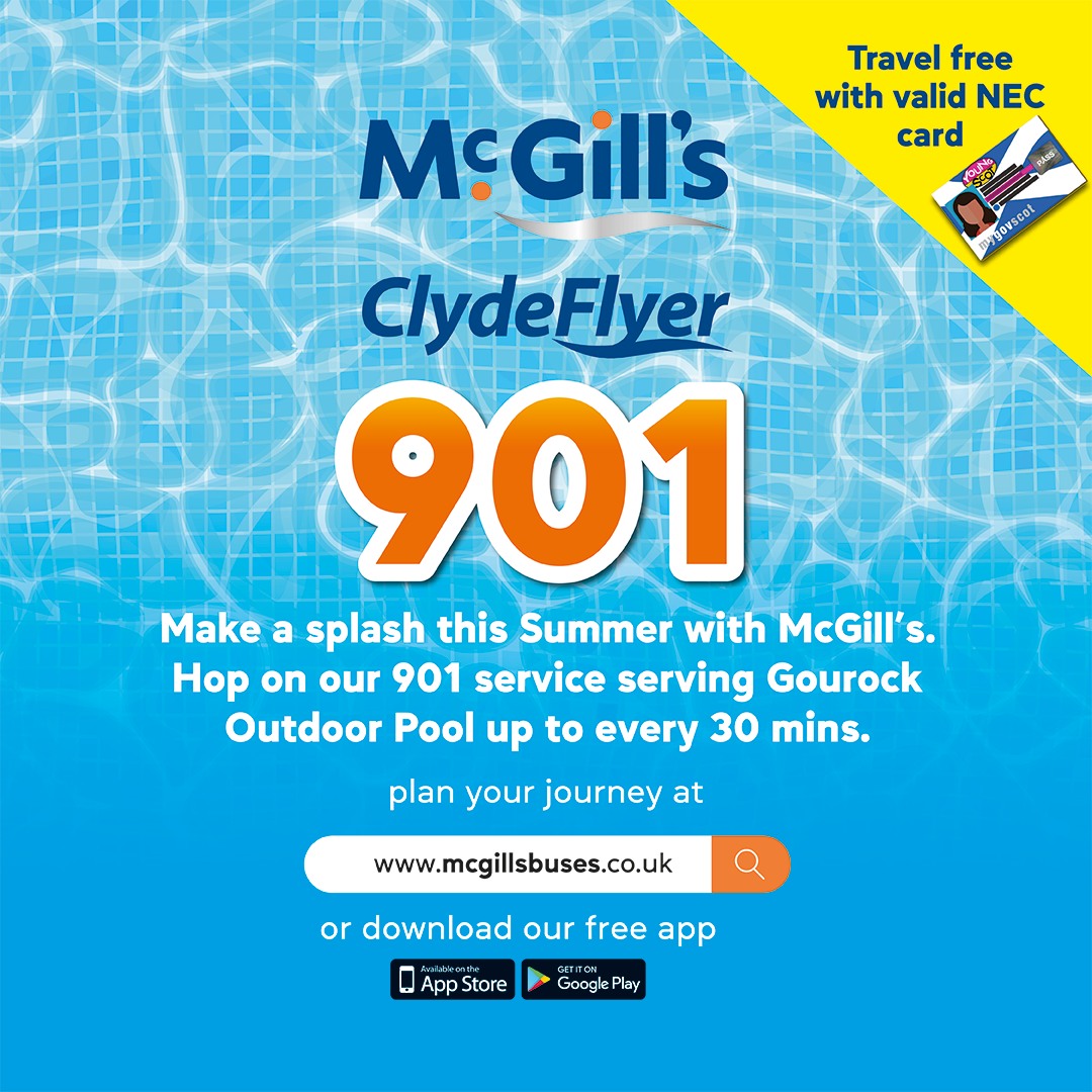 Why not take advantage of the good weather this week and make the most of Gourock Outdoor Swimming Pool -  <a href="/GourockPool/">Gourock Outdoor Pool</a>🌞🏊‍♀️

Leave the car at home and catch our 901 to take you there!🚏
Plan your journey here: ow.ly/xU6r50NyOKs