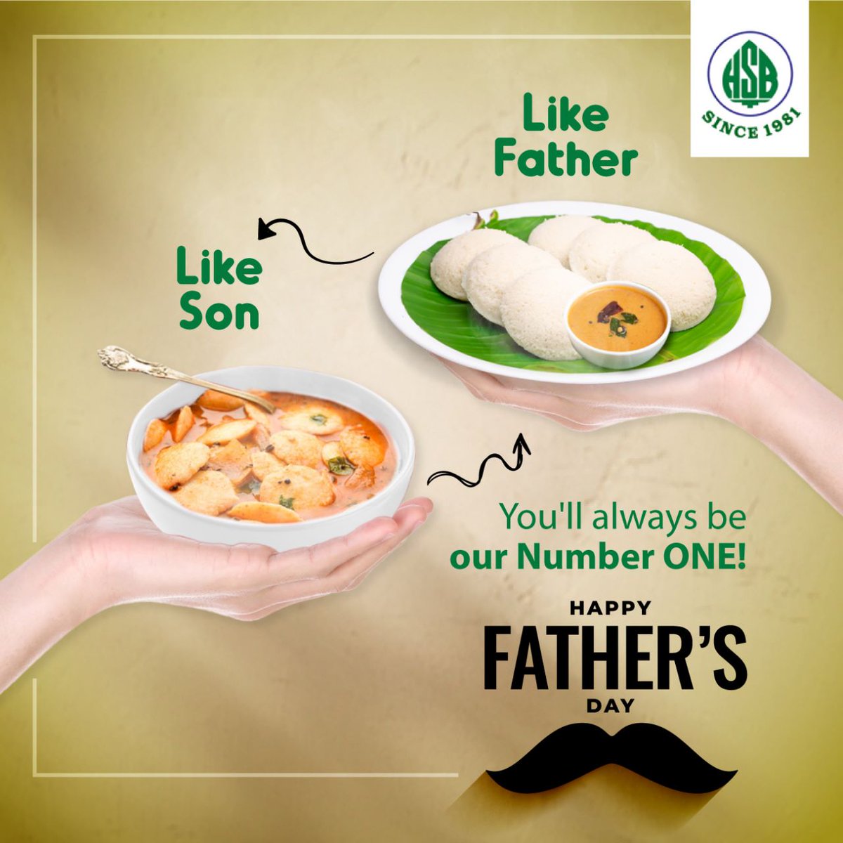 Enjoy unlimited delicacies with your Number 1 on Father's Day, only at Hotel Saravana Bhavan
#HotelSaravanaBhavan #specialday #qualityfood #tastyfood #deliciousmeals #HappyFathersDay