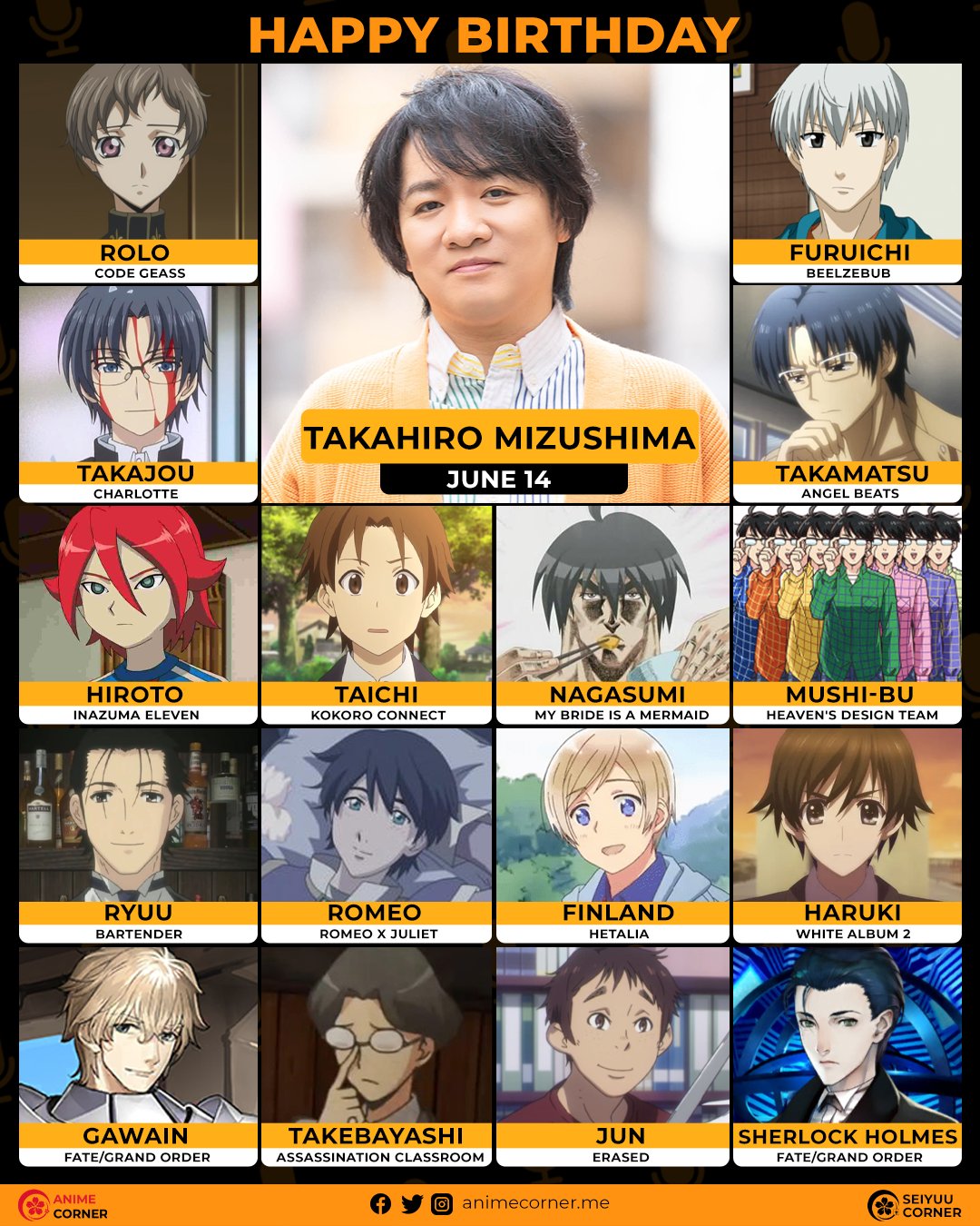 Seiyuu - Happy late 44th birthday to Kazuma Horie, we wish you all the best  in the future! Kazuma is nicknamed Teacher by fellow G.Addict members  because he is the oldest of