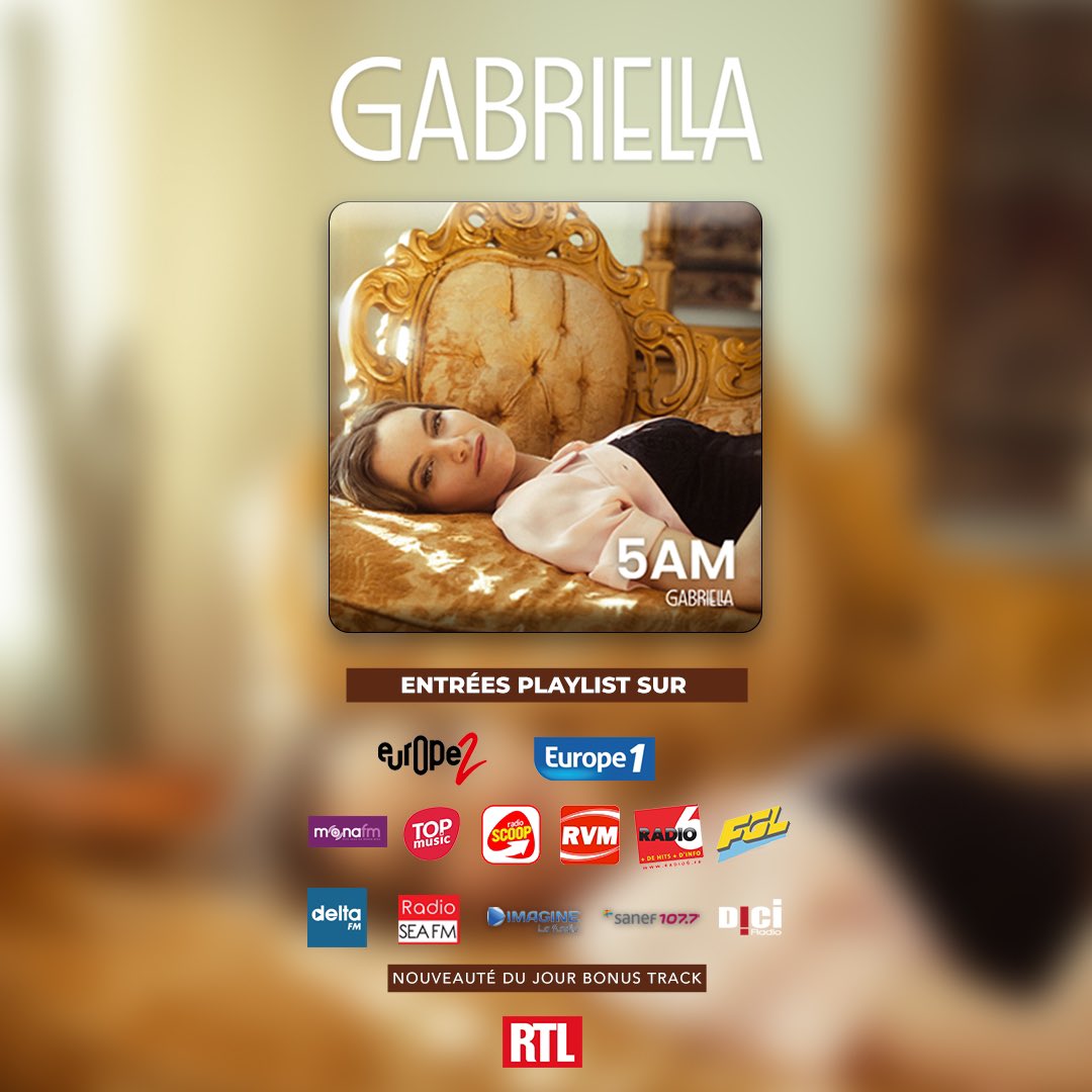 Un bel AirPlay radio pour le single 5AM de <a href="/GabriellaLab/">Gabriella</a> 🔥📻 🎶
🎧 gabriella.bfan.link/5-AM 🎻