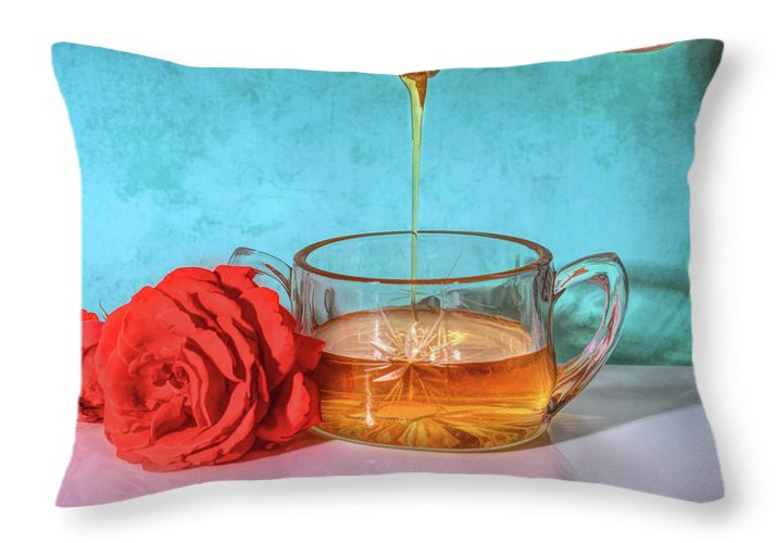 Honey Pour Throw Pillow by Sharon Popek is now available for purchase! buff.ly/3X1BKQo  #AYearForArt #Featured #GiftThemArt #ThrowPillows #SomethingDifferent #BuyIntoArt