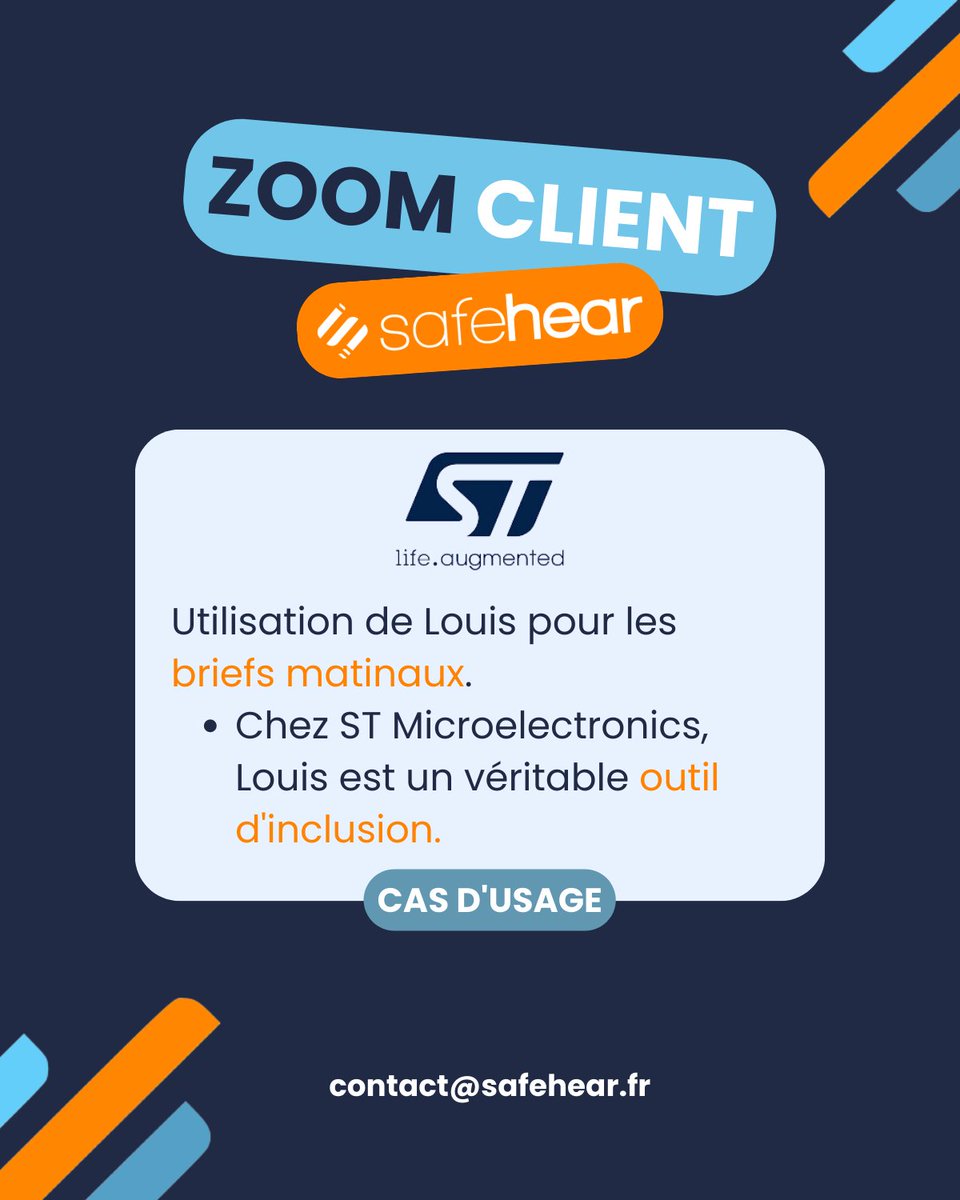 Safehear (@safehear_) on Twitter photo 🔍 ZOOM SUR NOS CLIENTS : STMicroelectronics
🧑🏭 STMicroelectronics est une entreprise spécialisée dans la fabrication de puces électroniques.
💬Vous aussi vous voulez tester Louis ?
✉️ Ecrivez-nous à : contact@safehear.fr
#entreprise #innovation #technologie 🔍 ZOOM SUR NOS CLIENTS : STMicroelectronics
🧑🏭 STMicroelectronics est une entreprise spécialisée dans la fabrication de puces électroniques.
💬Vous aussi vous voulez tester Louis ?
✉️ Ecrivez-nous à : contact@safehear.fr
#entreprise #innovation #technologie