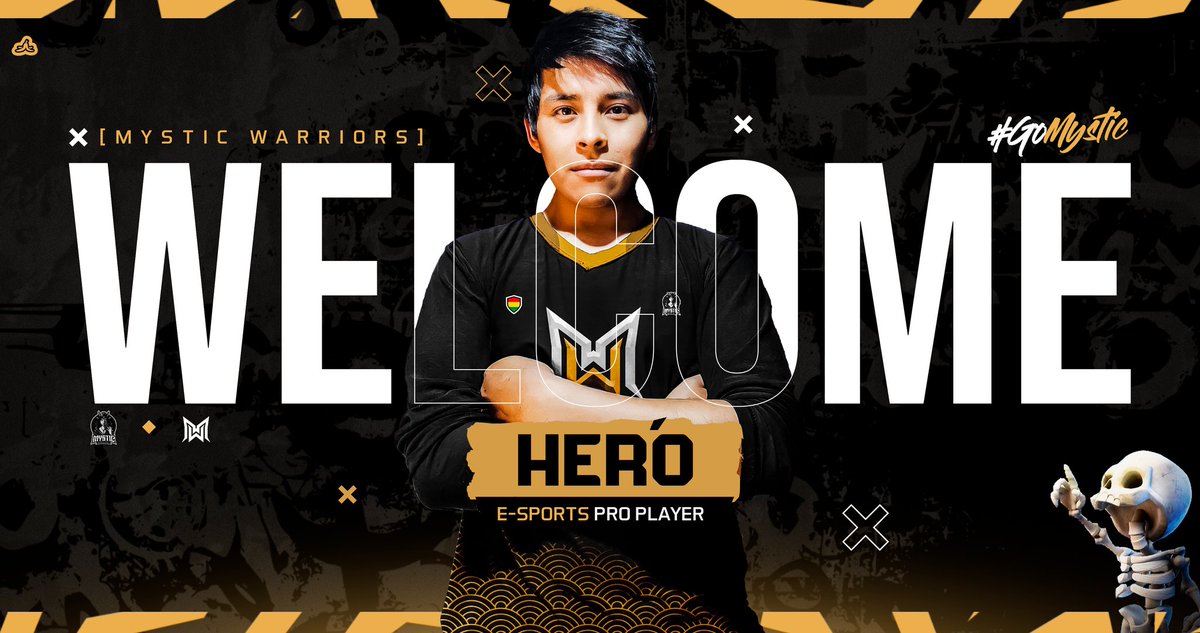 Le damos la bienvenida a #hero como jugador a nuestro equipo.

Nos maravilla con sus plenos en ataques de Skelly donut sui lalo

Bienvenido a la familia de Mystic Warriors!