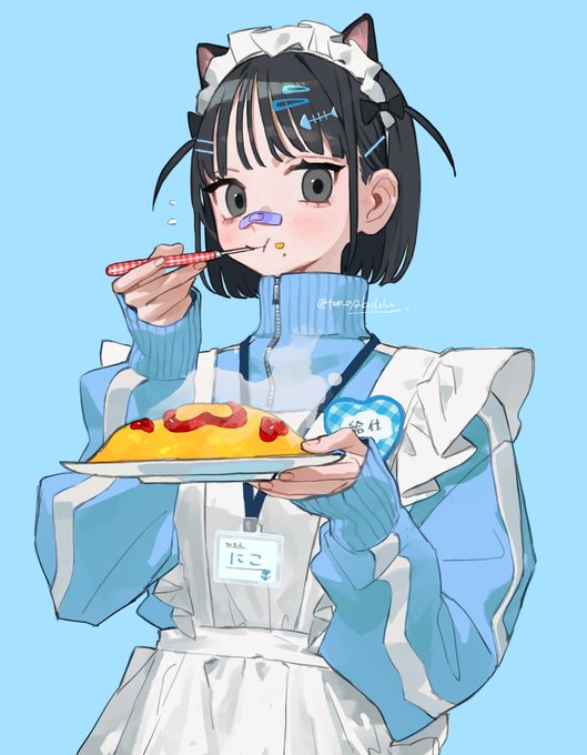 「eating omurice」 illustration images(Latest)