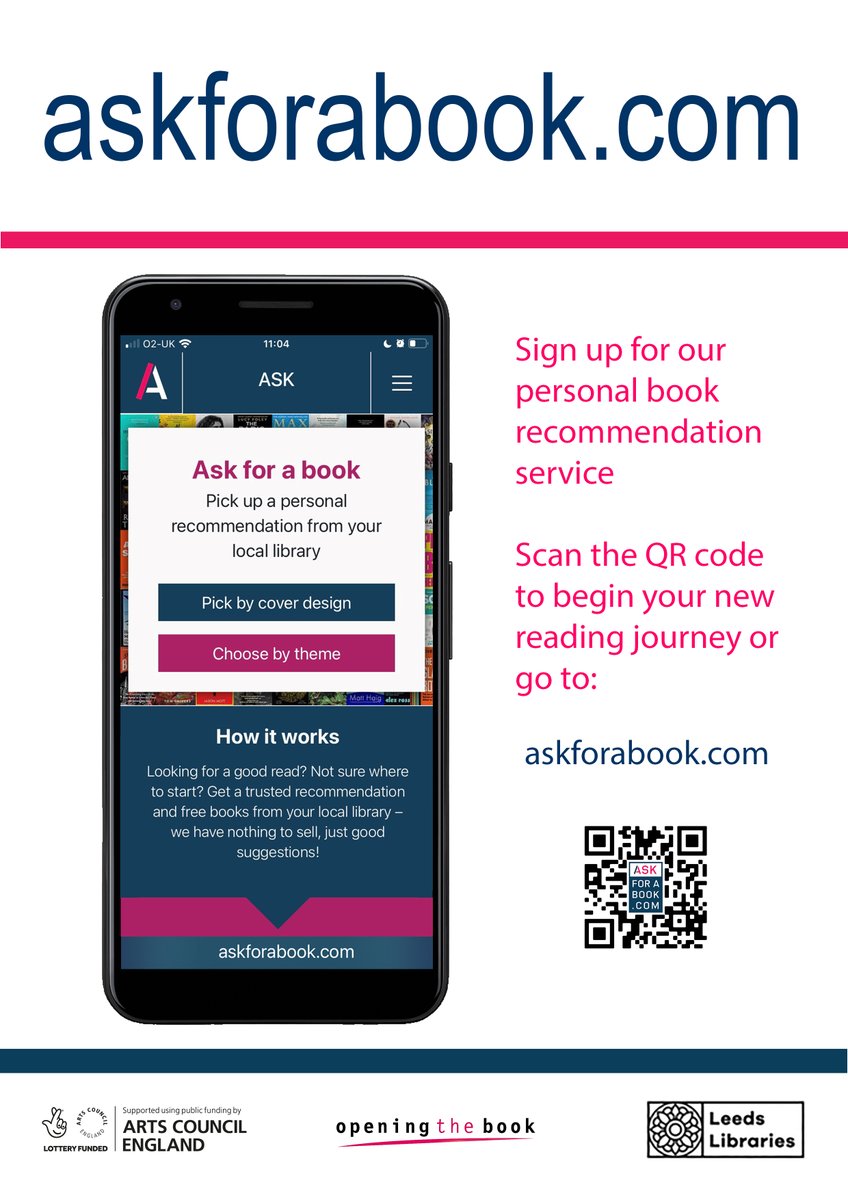 Not sure what to read next? Use our exciting new free Central Library service: Ask for a Book. You’ll receive 3 books based on your reading choices, personally picked for you from an expertly curated collection. askforabook.com @OpeningTheBook