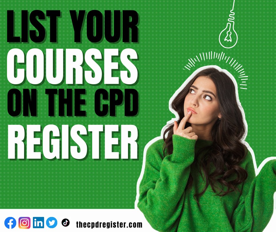 Listing your courses on The CPD Register is quick and easy and it will benefit your company/organisation massively for years to come! Our trusted, robust directory allows other businesses and professional individuals to find you at ease as it's free to search! ✅

Get listed  ...