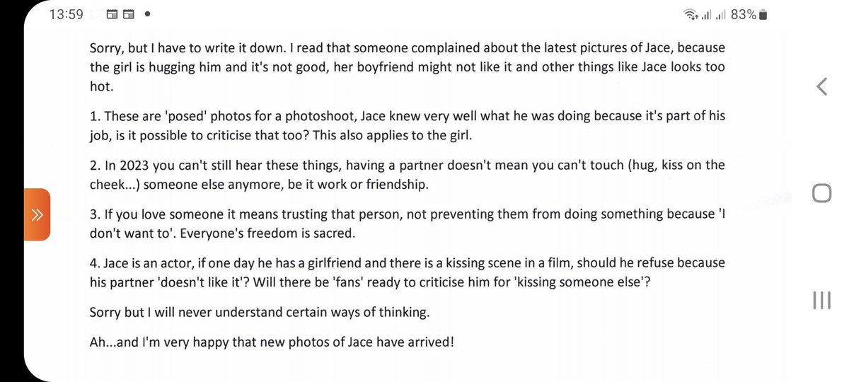 makistella20's tweet photo. Sorry but I need to post this.

And maybe I'm weird but if I see news or new photos  of Jace I just smile and feel very happy. https://t.co/6iZr41QXic