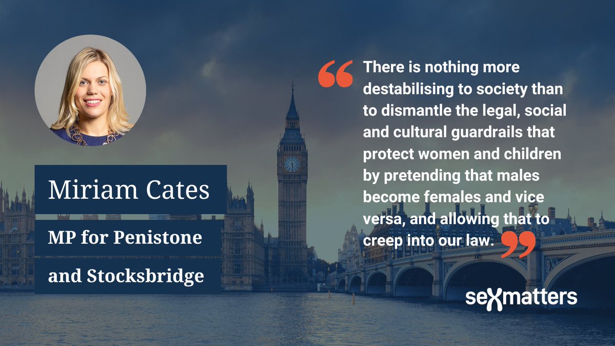 Miriam Cates (Penistone and Stocksbridge) (Conservative) highlighted the confusion that arises when people think that anyone has a legal right to be treated as if they have changed sex, illustrating the practical and safeguarding implications with a recent legal case.

'There is…