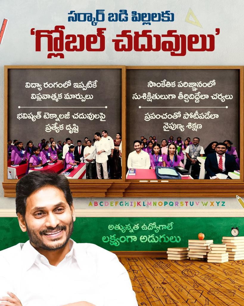 RuchikaGoelR's tweet photo. భవిష్యత్ టెక్నాలజీ రంగానికి అవసరమయ్యే నైపుణ్యాలతో ప్రభుత్వ పాఠశాలల విద్యార్థులను సుశిక్షితులుగా తీర్చిదిద్ది. వారిని గ్లోబల్ సిటిజెన్స్ గా తయారు చేసేందుకు చర్యలు చేపట్టిన సీఎం వైయస్ జగన్ ప్రభుత్వం
#JaganannaVidyaKanuka
#ManabadiNaduNedu
#EducationalReformsInAP #TirupatiZillaYSRCP https://t.co/qGpzx4o1Jk