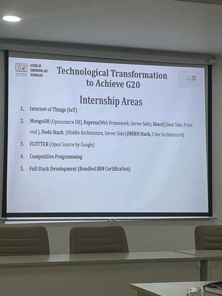 VIPS_Delhi's tweet image. Dr. Ashwini Kumar Sharma enlightened the students at VIPS-TC with a captivating talk on Technological Transformation to Achieve the G20 mission. #TechnologicalTransformation #G20Mission #CriticalThinking #ProblemSolving #Teamwork #G20India #VIPS #G20 #DelhiVIPS