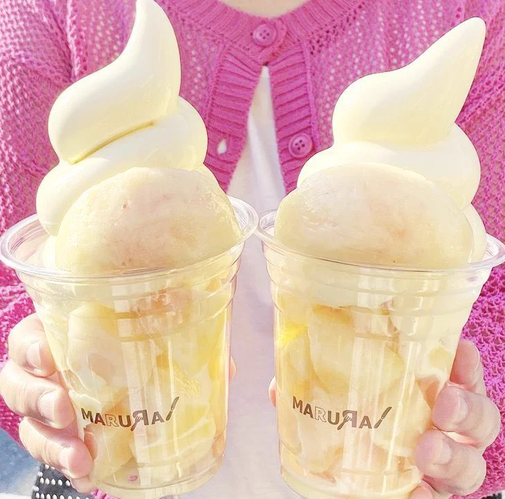 桃を堪能できるソフトクリーム！@愛知県刈谷市。